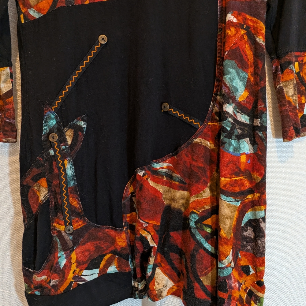 Linea Domani Multi Color Abstract Tunic - Picture 2 of 12